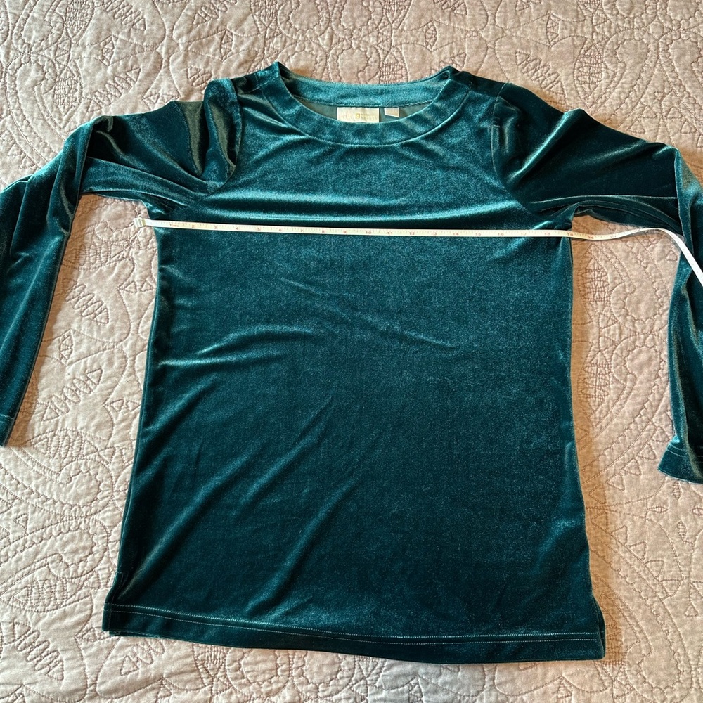 Belle by Kim Gravel teal Long Sleeve velvet - Picture 6 of 12